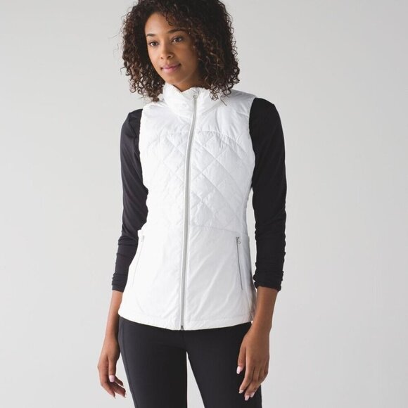 Lululemon women's Down For A Run white Vest size 4 - Picture 3 of 9